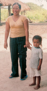 Noun Samphos is now living happily with her children